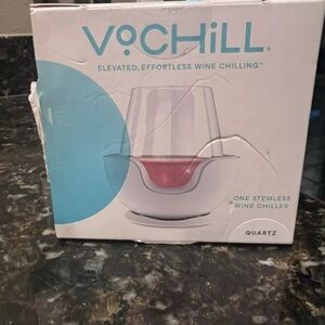 VoChill Stemless Wine Glass Chiller, Single. New In Box